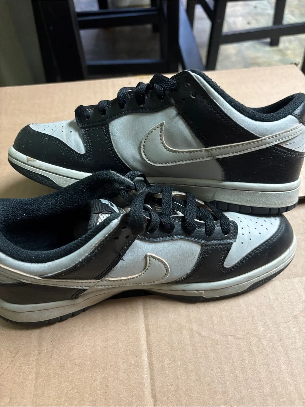 Black and White Low-Top Athletic Sneakers